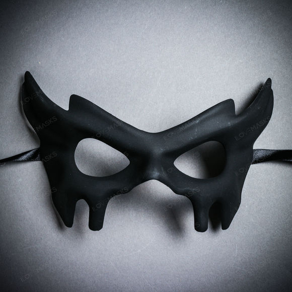 Devil Halloween Masquerade Eye Mask - Black - Picture 2 of 10